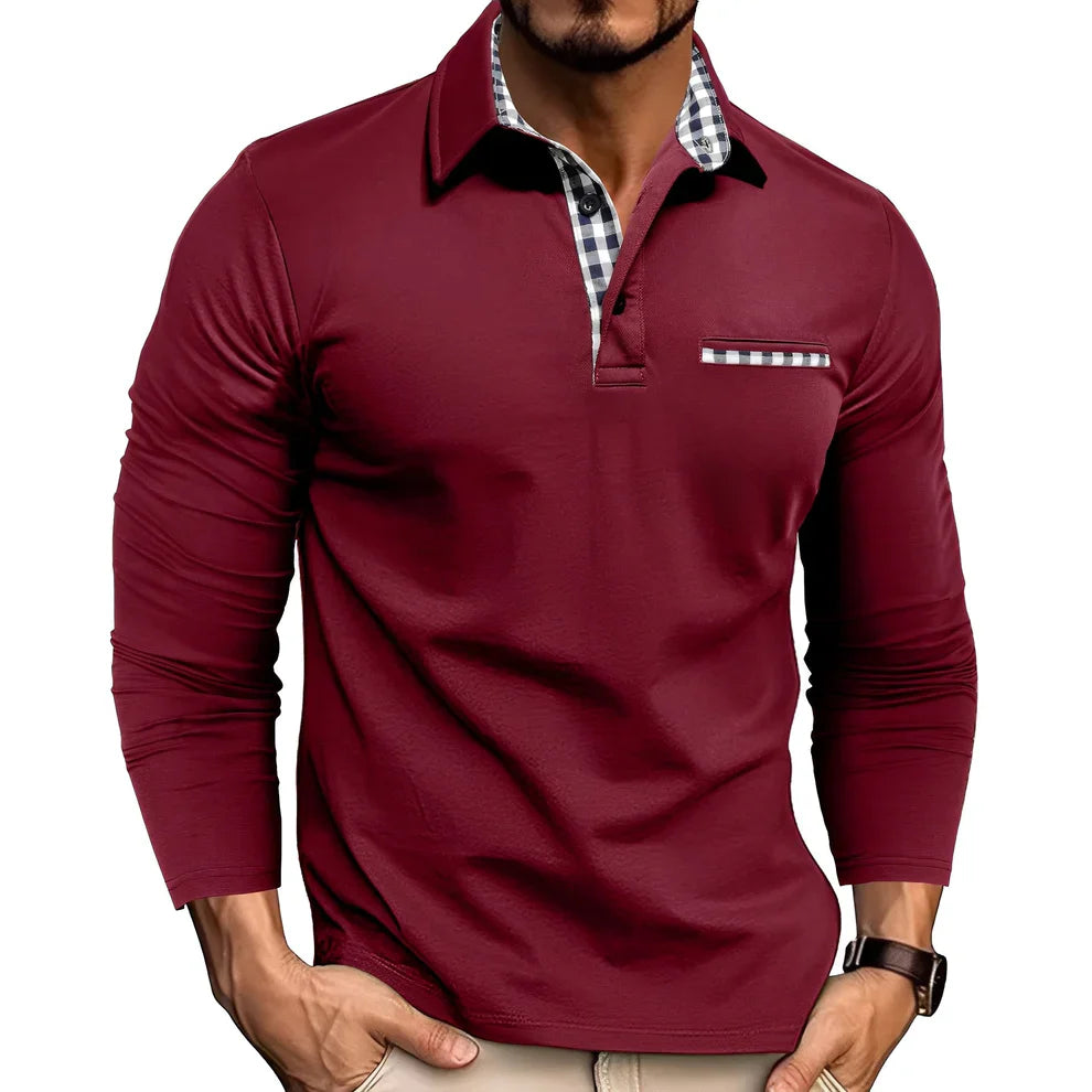 Rupert casual long-sleeve polo shirt – men