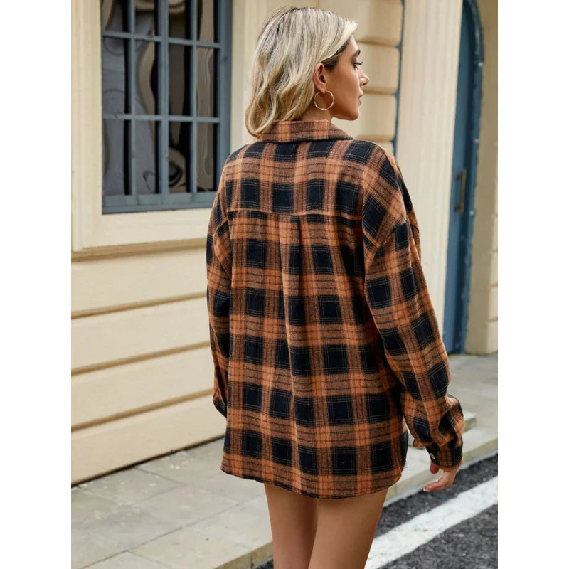 Milano women's checked blouse made of high-quality cotton