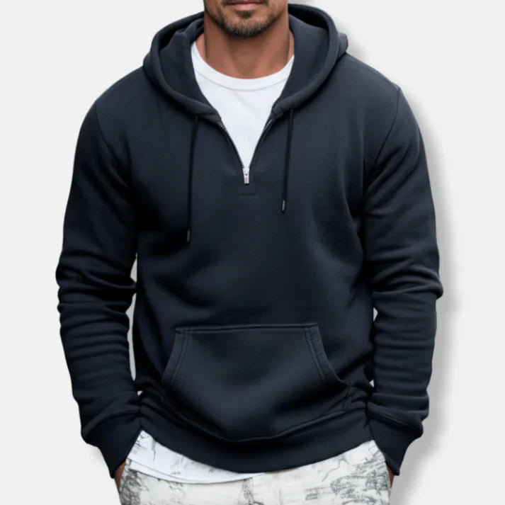 Morten – quarter-zip hoodie with kangaroo pocket and relaxed fit