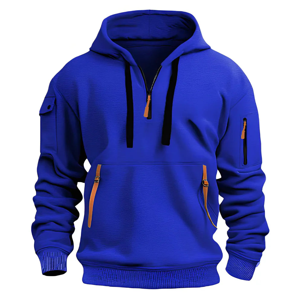 Cornell casual relaxed zip hoodie – men