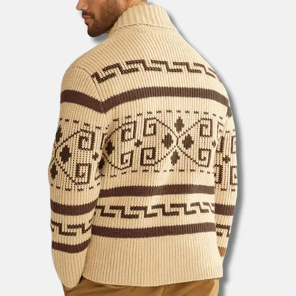 Simon – wool cardigan with shawl collar and zipper