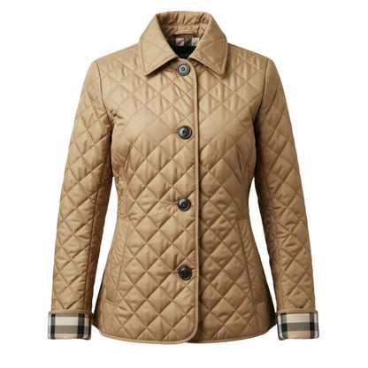 Freya – women's quilted jacket with diamond pattern and button closure