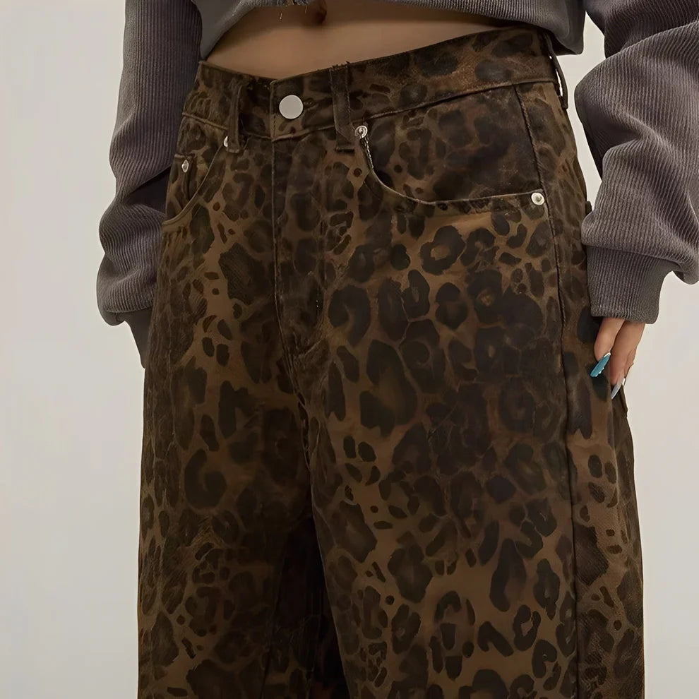 Felecia stylish printed baggy jeans – women