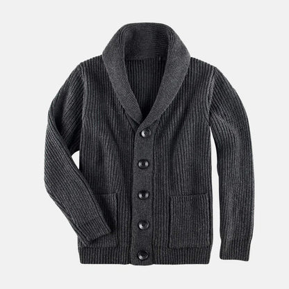 Morten – wool coat with shawl collar and button closure