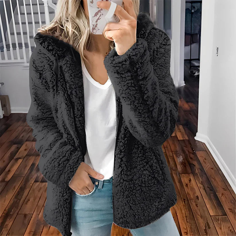 Berenice thick wool jacket with hood – women