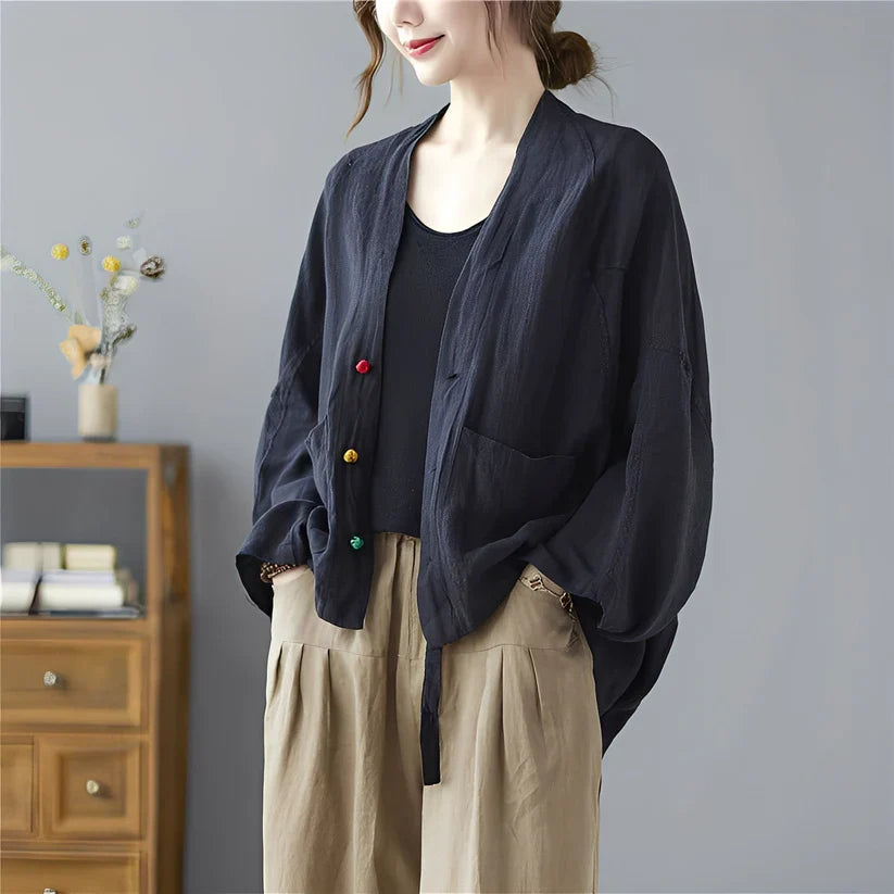 Shelia loose short cardigan with pockets – women