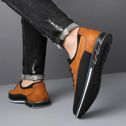 Aaron casual non-slip leather sneakers – men