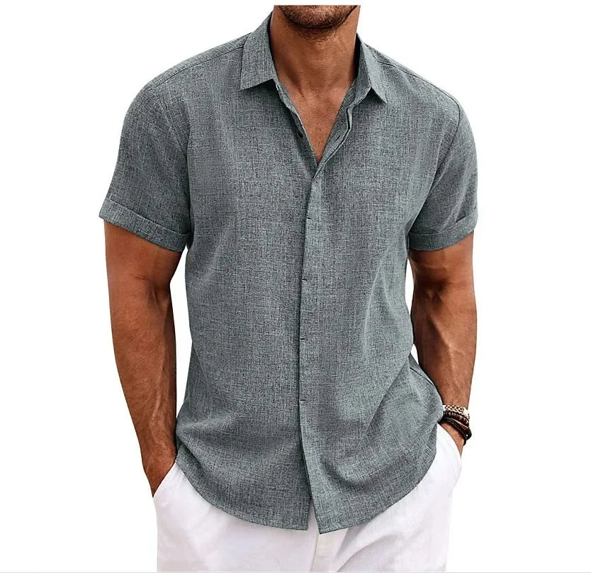 Men’s cotton-linen shirt – men