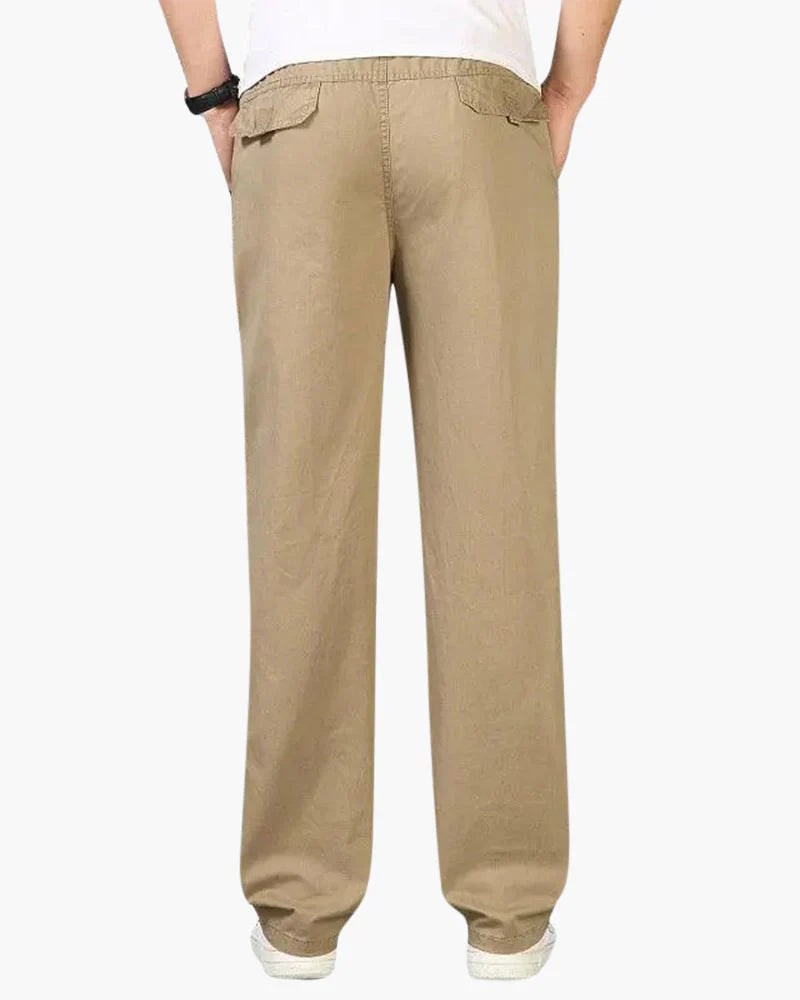 Ryan straight-cut cotton casual pants – men
