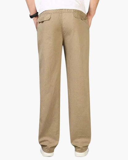 Ryan straight-cut cotton casual pants – men