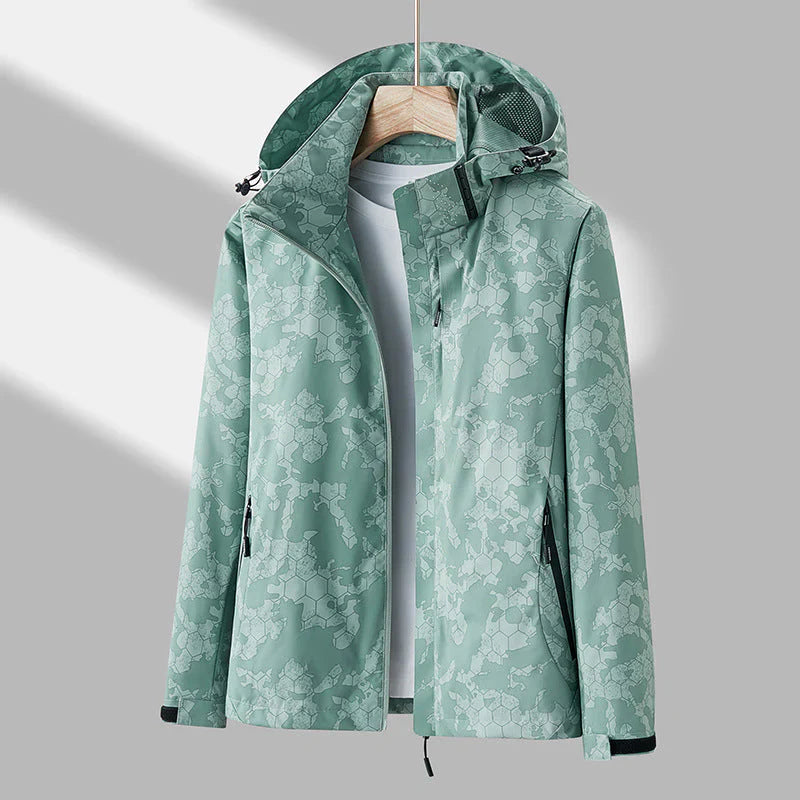 Palmer – printed windbreaker with hood in unisex style
