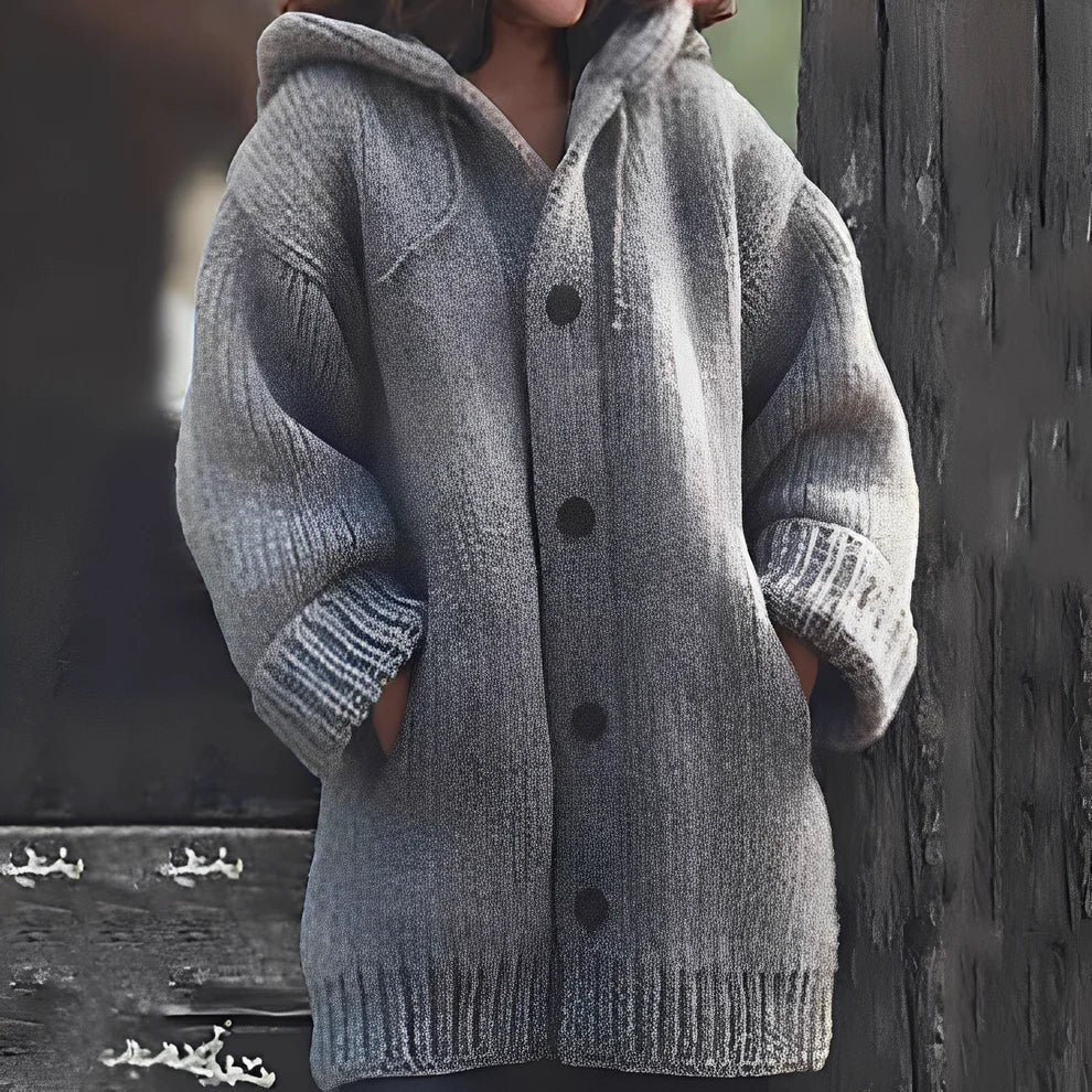 Jaqueline – cozy cardigan with hood and pockets