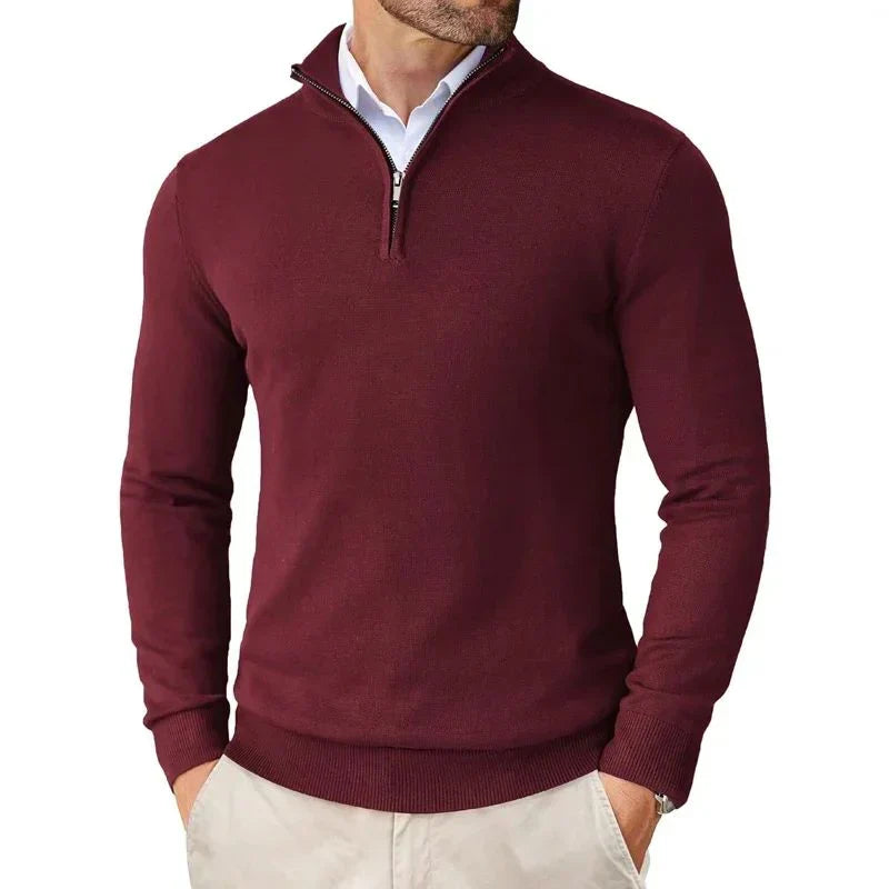 Bowen modern half-zip sweater – men