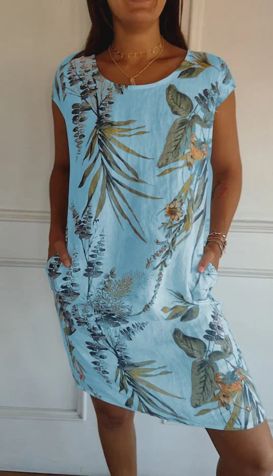 Britt printed round-neck dress – women