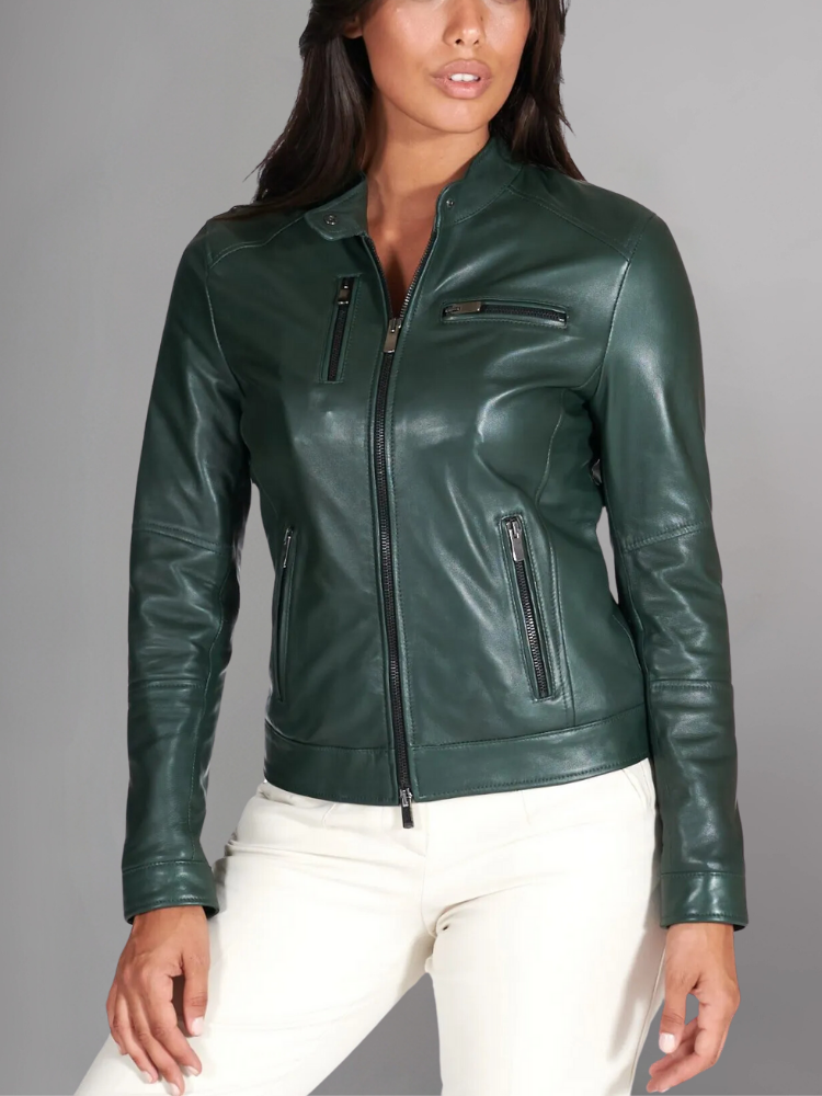 Womens Top Gun Vegan Black Leather Jacket