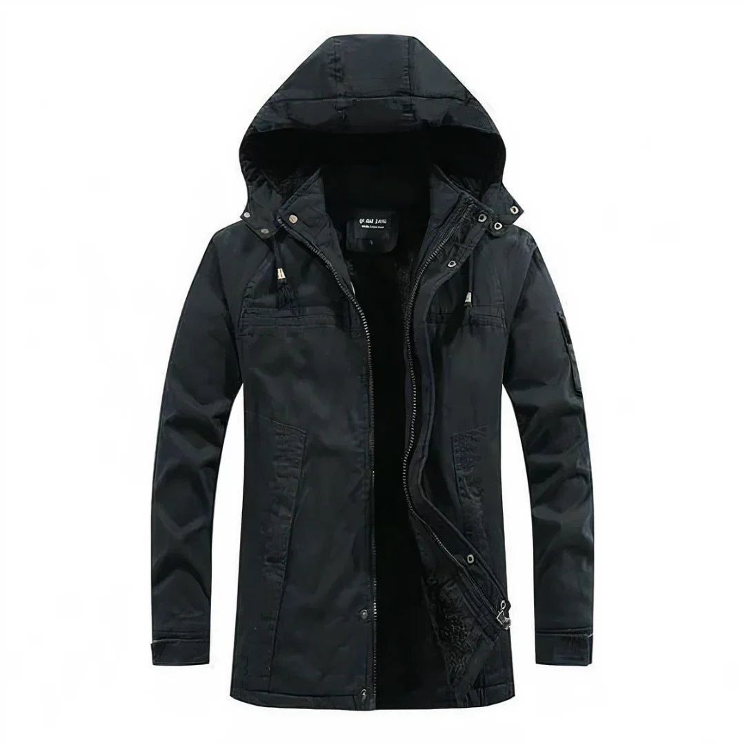 Stylish winter jacket for men with hood – functional & warm