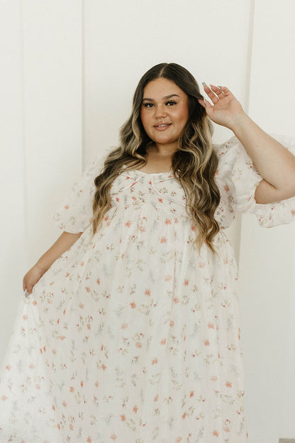 Harlow Maxi Dress in Tiny Pink Floral - Bump Friendly & Inclusive Sizing (S-3XL)