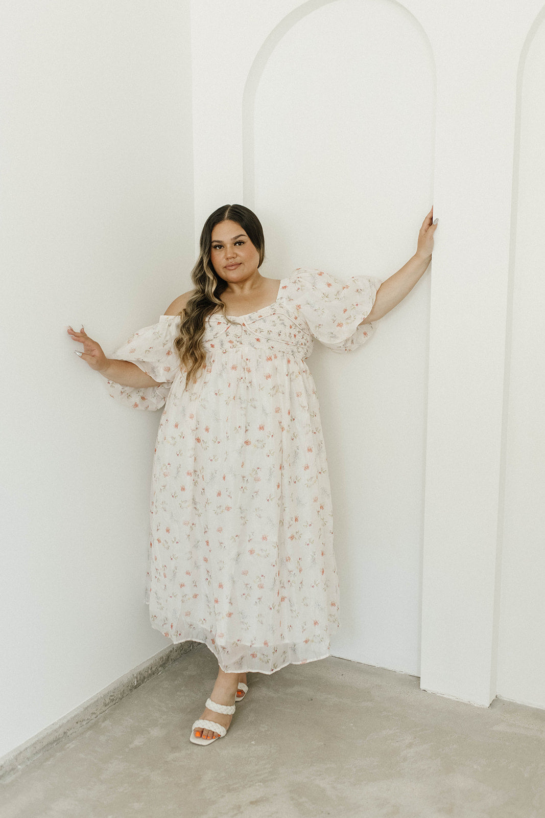 Harlow Maxi Dress in Tiny Pink Floral - Bump Friendly & Inclusive Sizing (S-3XL)