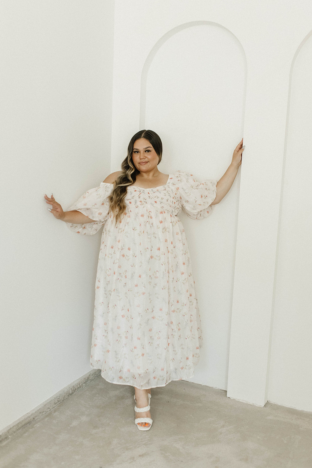 Harlow Maxi Dress in Tiny Pink Floral - Bump Friendly & Inclusive Sizing (S-3XL)