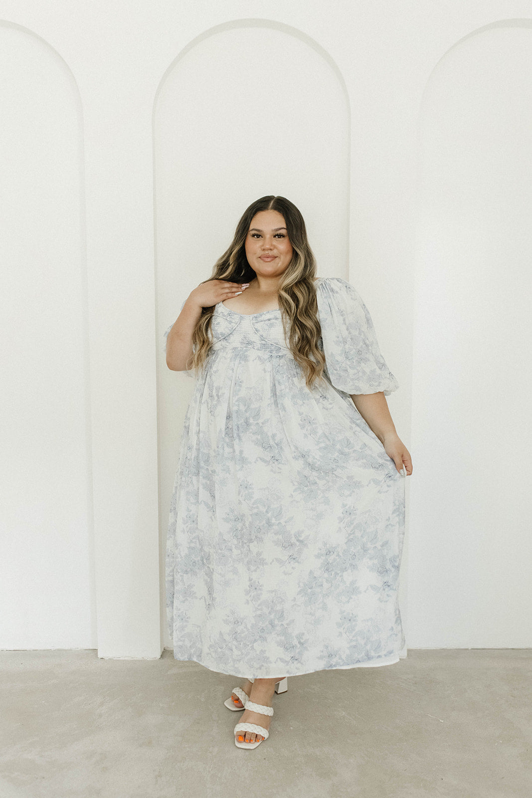 Harlow Maxi Dress in Light Blue Floral - Bump Friendly & Inclusive Sizing (S-3XL)