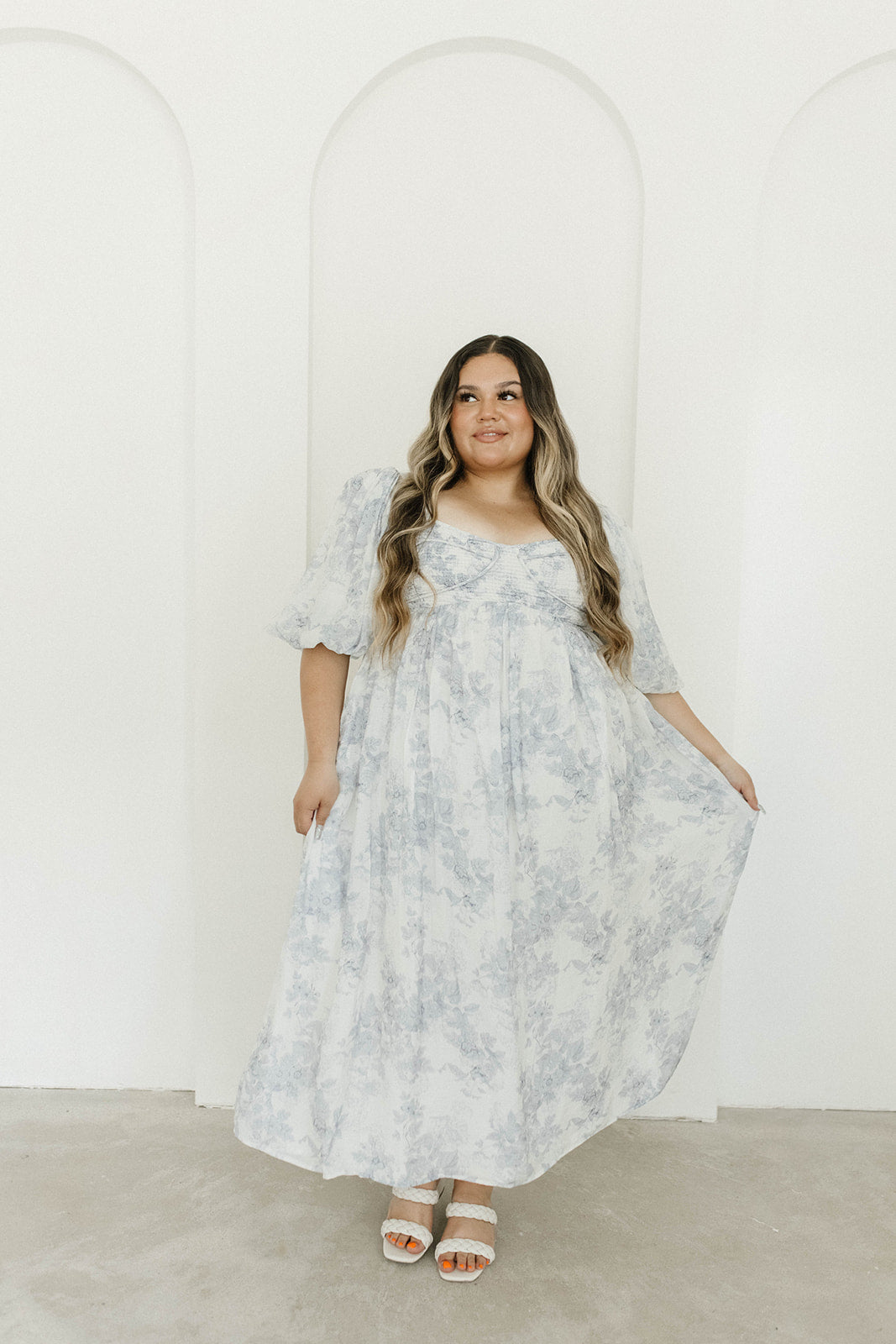 Harlow Maxi Dress in Light Blue Floral - Bump Friendly & Inclusive Sizing (S-3XL)