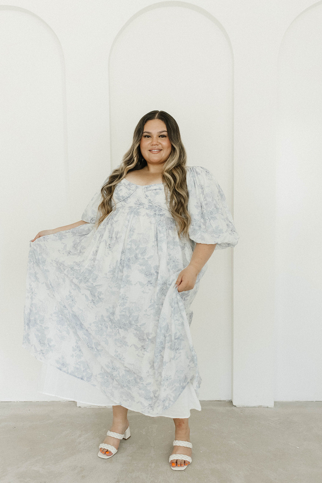 Harlow Maxi Dress in Light Blue Floral - Bump Friendly & Inclusive Sizing (S-3XL)