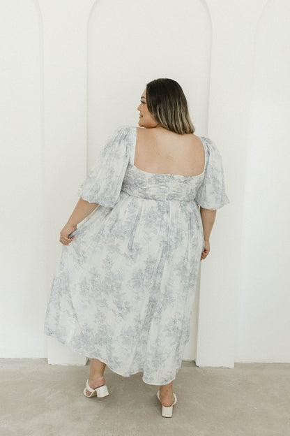 Harlow Maxi Dress in Light Blue Floral - Bump Friendly & Inclusive Sizing (S-3XL)