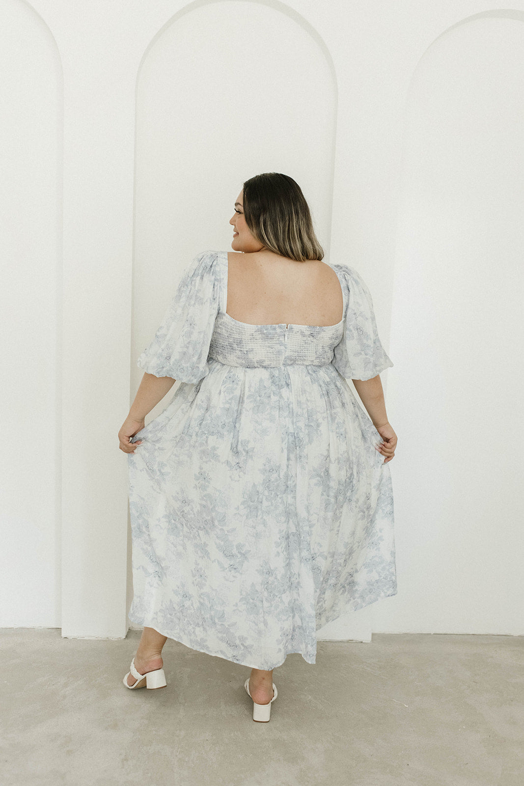 Harlow Maxi Dress in Light Blue Floral - Bump Friendly & Inclusive Sizing (S-3XL)