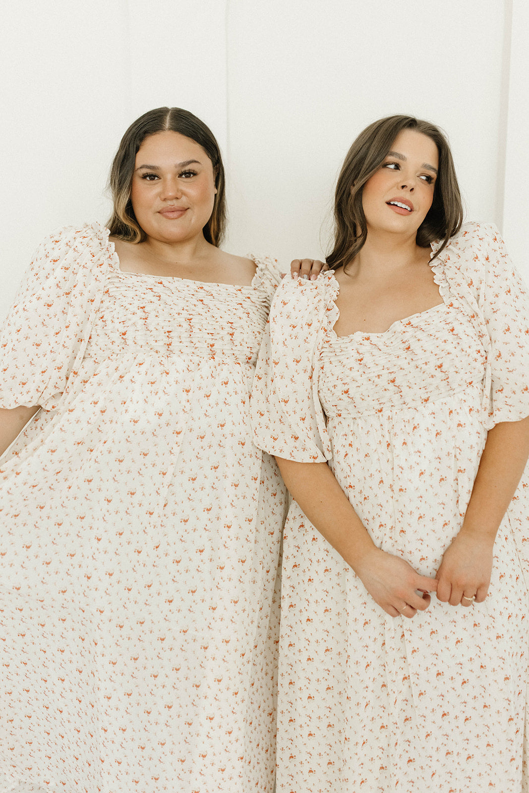 Melody Maxi Dress with Pleats and Bow Detail in Ivory Floral- Bump Friendly & Inclusive Sizing (S-3XL)