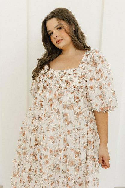 Harlow Maxi Dress in Ivory Floral - Bump Friendly & Inclusive Sizing (S-3XL)