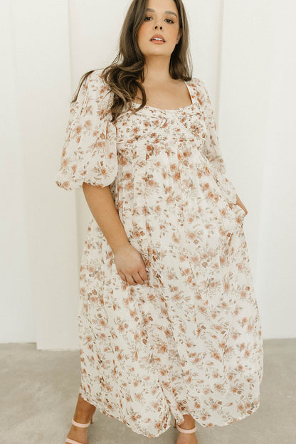 Harlow Maxi Dress in Ivory Floral - Bump Friendly & Inclusive Sizing (S-3XL)