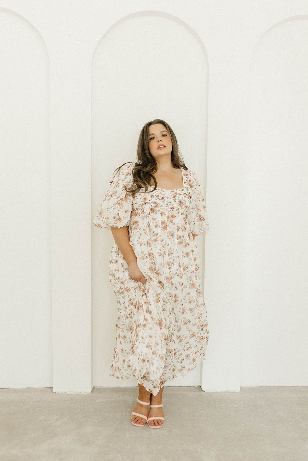 Harlow Maxi Dress in Ivory Floral - Bump Friendly & Inclusive Sizing (S-3XL)