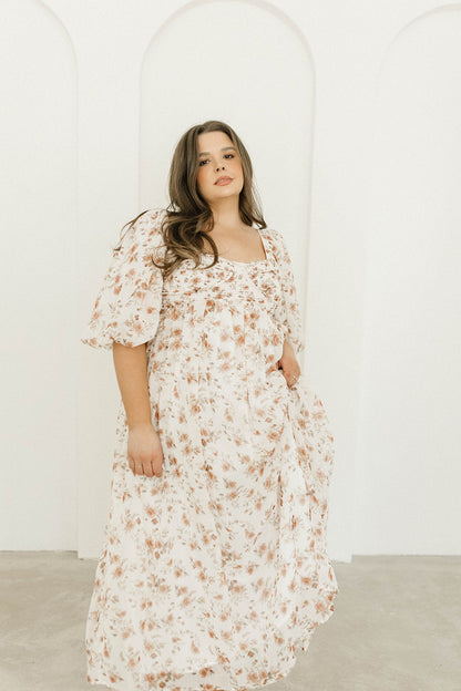 Harlow Maxi Dress in Ivory Floral - Bump Friendly & Inclusive Sizing (S-3XL)