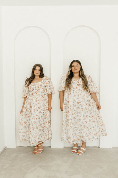 Harlow Maxi Dress in Ivory Floral - Bump Friendly & Inclusive Sizing (S-3XL)