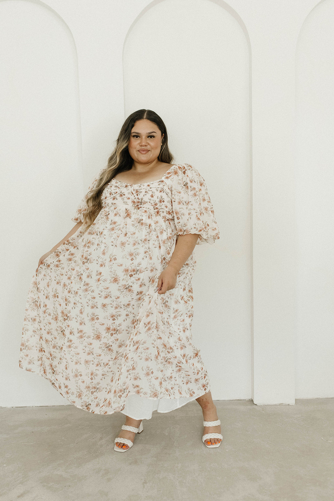 Harlow Maxi Dress in Ivory Floral - Bump Friendly & Inclusive Sizing (S-3XL)