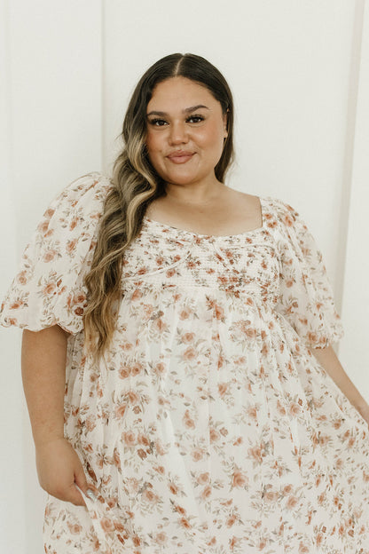 Harlow Maxi Dress in Ivory Floral - Bump Friendly & Inclusive Sizing (S-3XL)