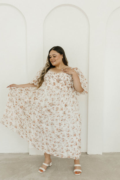 Harlow Maxi Dress in Ivory Floral - Bump Friendly & Inclusive Sizing (S-3XL)