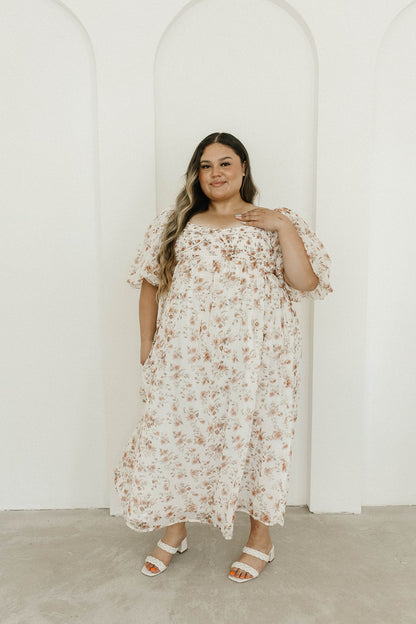 Harlow Maxi Dress in Ivory Floral - Bump Friendly & Inclusive Sizing (S-3XL)