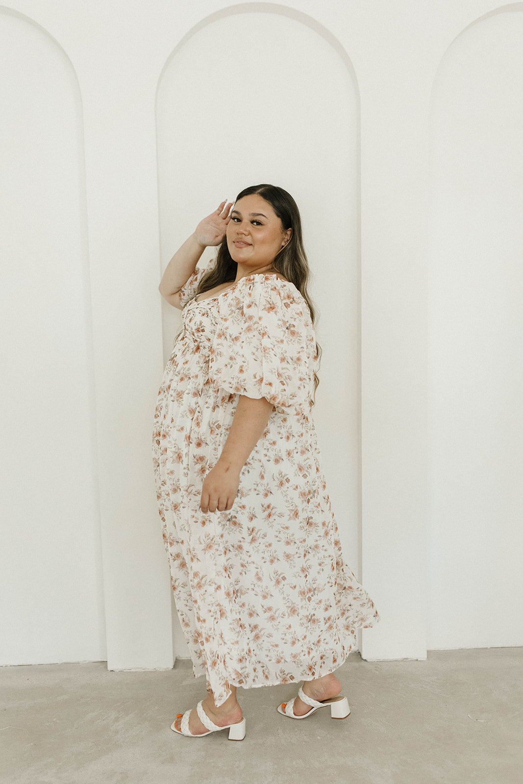 Harlow Maxi Dress in Ivory Floral - Bump Friendly & Inclusive Sizing (S-3XL)