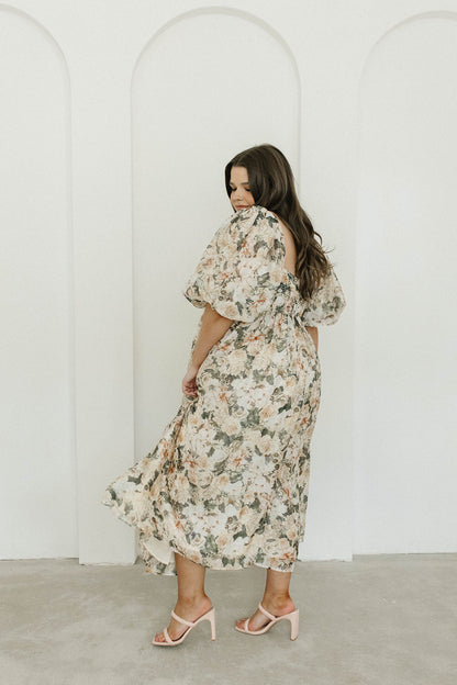 Harlow Maxi Dress in Champagne Floral - Bump Friendly & Inclusive Sizing (S-3XL)