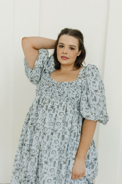 Harlow Maxi Dress in Blue Vintage Tea - Bump Friendly & Inclusive Sizing (S-3XL)