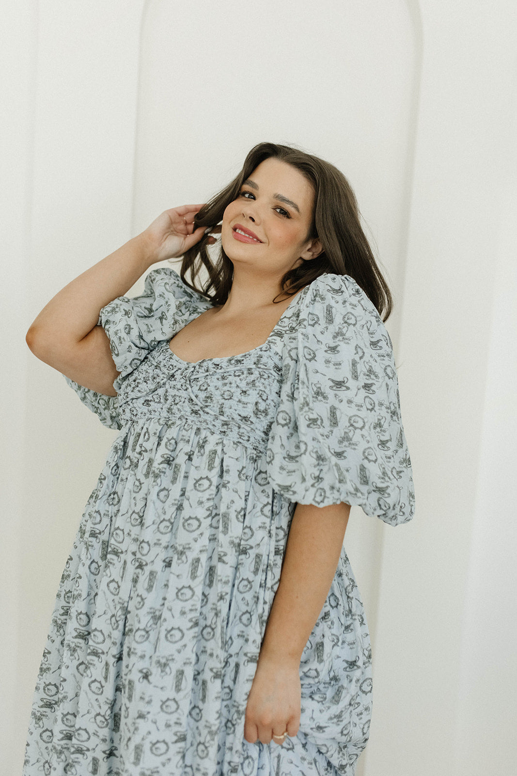 Harlow Maxi Dress in Blue Vintage Tea - Bump Friendly & Inclusive Sizing (S-3XL)