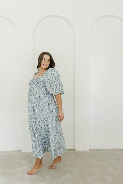 Harlow Maxi Dress in Blue Vintage Tea - Bump Friendly & Inclusive Sizing (S-3XL)