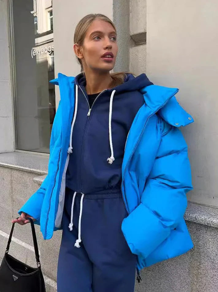 Jana – padded cotton jacket with hood and short fit