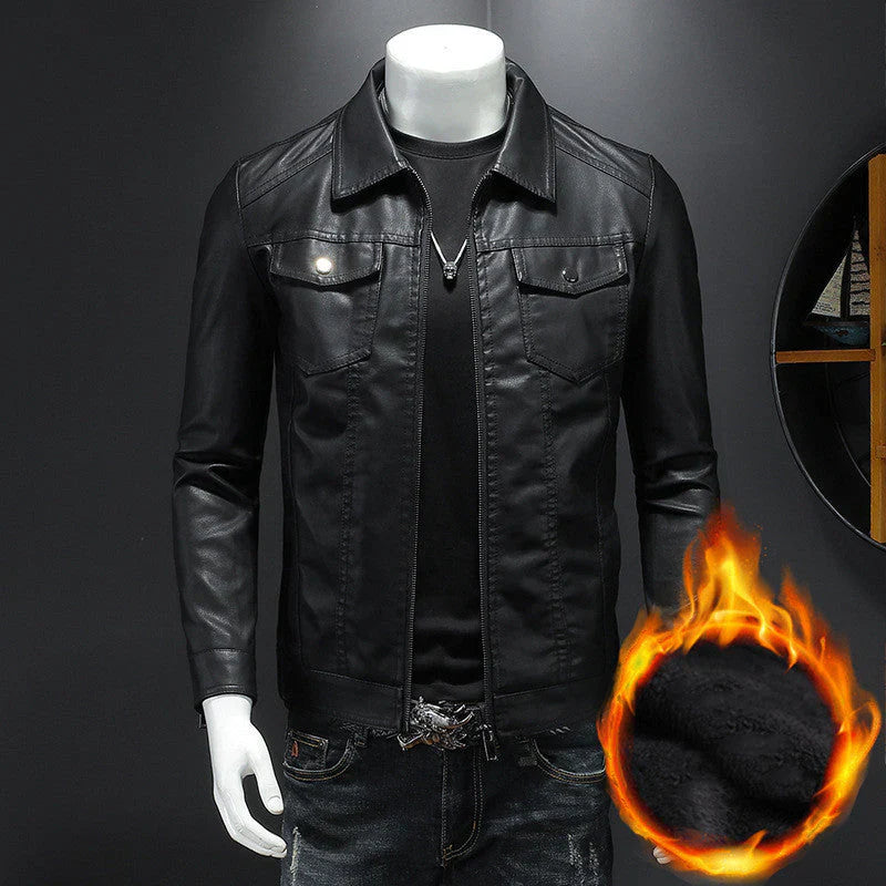 Nelson casual biker leather jacket – men