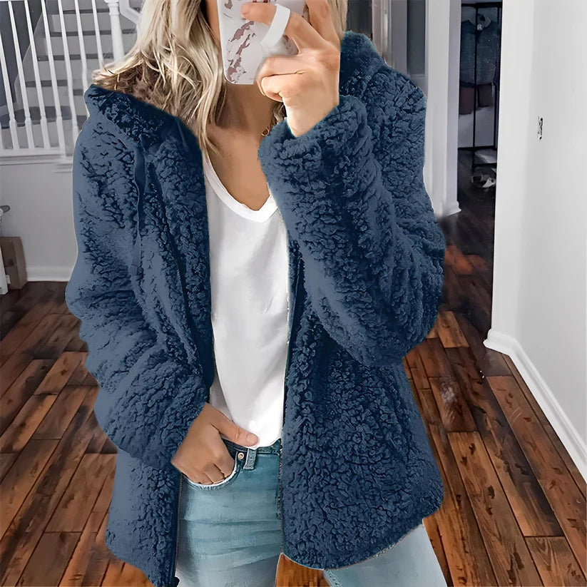 Berenice thick wool jacket with hood – women