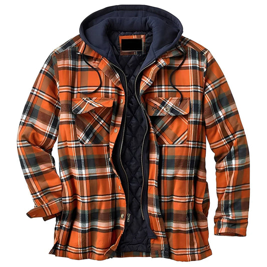 Flynn classic checked hooded jacket – men