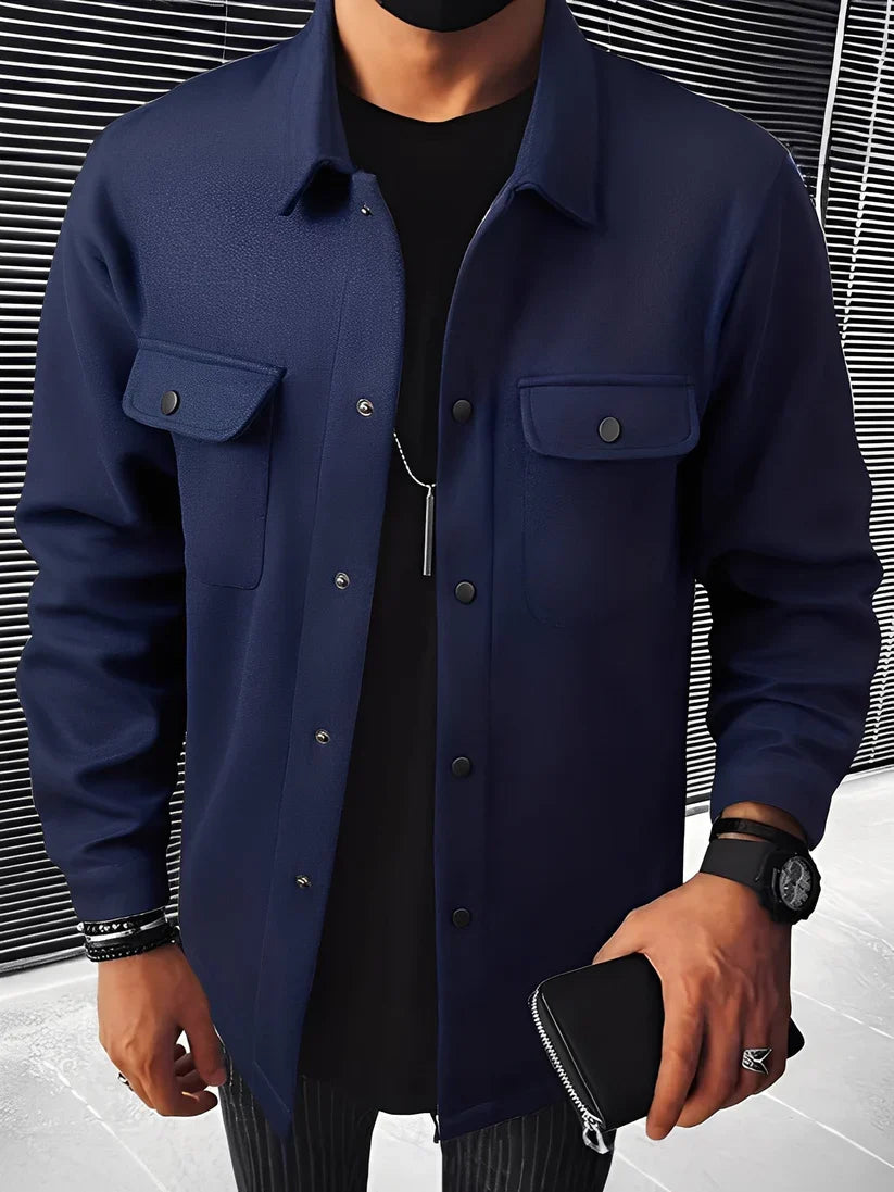 Clinton modern notch-lapels jacket with pockets – men