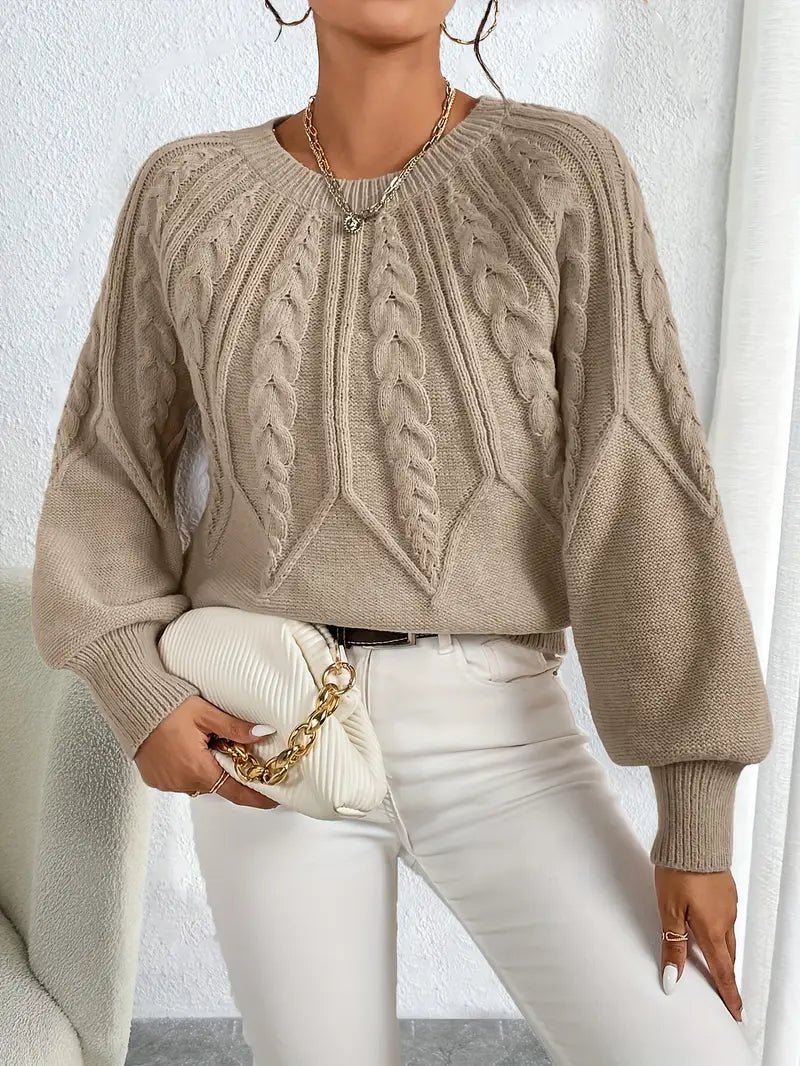 Women’s elegant cable knit sweater