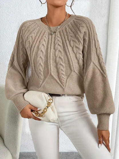 Women’s elegant cable knit sweater